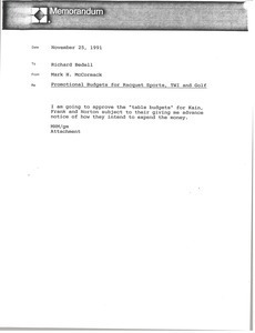 Memorandum from Mark H. McCormack to Richard Bedell