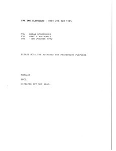 Fax from Mark H. McCormack to Brian Roggenburk