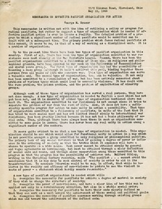 Memorandum on effective pacifist organization for action