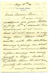 Letter from Mary Lesley Ames to Benjamin Smith Lyman