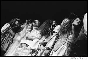 Fairfax Street Choir performing on last night of the Kohoutek Celebration of Consciousness: close-up of women singers