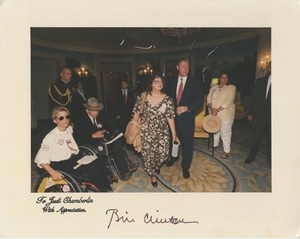 Judi Chamberlin with President Bill Clinton