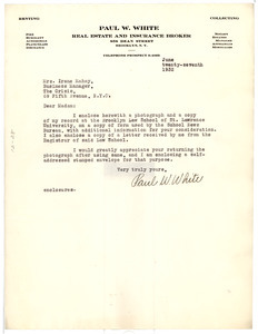 Letter from Paul W. White to the Crisis