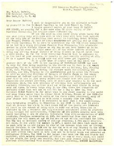Letter from Menzie MacTavish to W. E. B. Du Bois