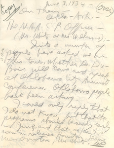 Letter from William Pickens to Walter White or Roy Wilkins and W. E. B. Du Boi
