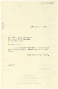 Letter from W. E. B. Du Bois to Charles S. Johnson