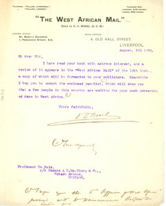 Letter from E. D. Morel to W. E. B. Du Bois