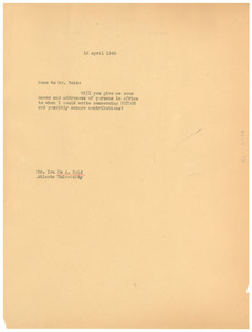 Letter from W. E. B. Du Bois to Ira de Augustine Reid