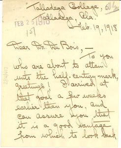 Letter from Charles E. Lane to W. E. B. Du Bois
