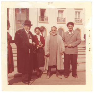 W. E. B. Du Bois with unidentified men and one women in Tashkent