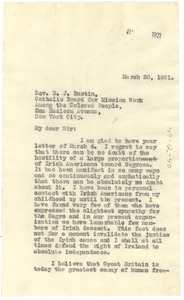 Letter from W. E. B. Du Bois to D. J. Bustin