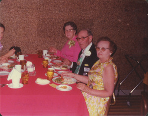 Vivian Black, Lewis Black and Florence Ames at reunion dinner