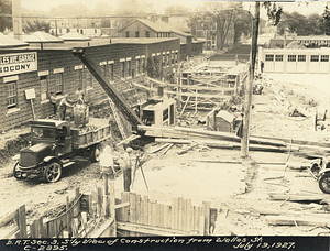 Dorchester Rapid Transit section 3. South view of construction from Welles Street