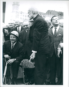 Mayor John Collins and Archbishop Richard Cardinal Cushing at ground breaking of new City Hall