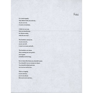Poem sent to Boston Medical Center ("It's a bad tragedy...")