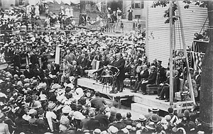 President Taft speaking at the laying of the cornerstone, Beverly YMCA