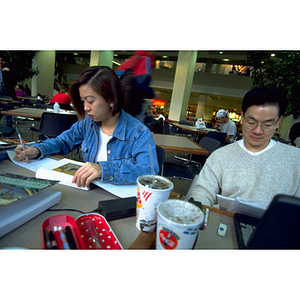 Students doing homework in Ell Student Center