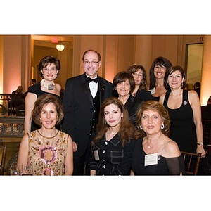 President Aoun poses with eight women at his inauguration celebration