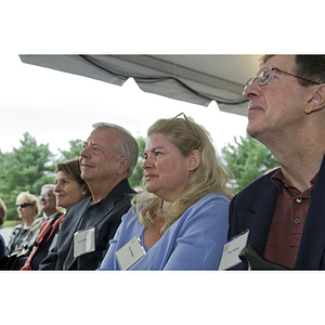 The audience sits listening at the groundbreaking ceremony for the George J. Kostas Research Institute for Homeland Security
