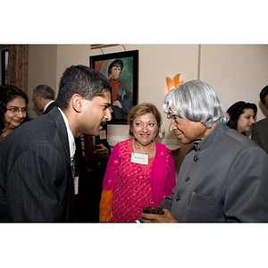 Dr. A. P. J. Abdul Kalam speaking with a guest