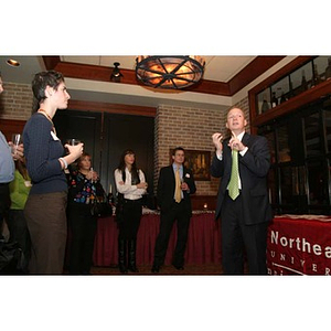 Jack Moynihan speaks to a group at the Northeastern University New York
