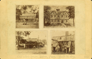 Four exterior views of the Old Witch / Corwin House, North and Essex Sts., Salem