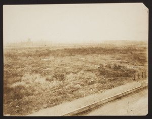 Fens area near Boylston Street and Fenway Park with Simmons College and the Church of the Disciples in the distance, Boston, Mass., undated