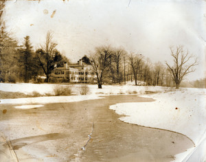 Exterior view of the Lyman Estate, winter