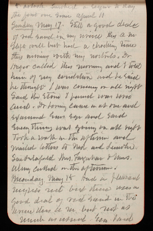 Thomas Lincoln Casey Notebook, February 1890-May 1891, 94, 8 o'clock. Smoked a cigar today