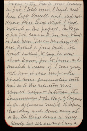 Thomas Lincoln Casey Notebook, October 1890-December 1890, 54, survey of the park was coming