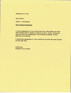 Memorandum from Mark H. McCormack to Jack Urlwin