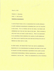 Memorandum from Mark H. McCormack to Stephen L. Blumberg