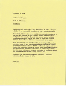 Memorandum from Mark H. McCormack to Arthur J. Lafave