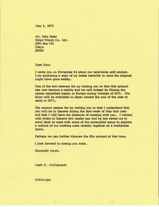 Letter from Mark H. McCormack to John Read