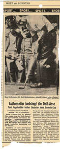 Newspaper clipping on Arnold Palmer, 1967