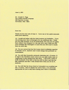Letter from Mark H. McCormack to Joseph G. Fogg