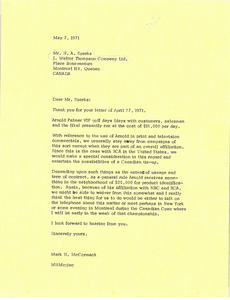 Letter from Mark H. McCormack to H. A. Sparks