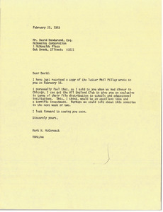 Letter from Mark H. McCormack to David Dandurand