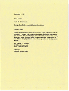 Memorandum from Mark H. McCormack to Hans Kramer