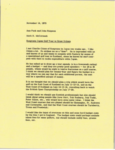 Memorandum from Mark H. McCormack to Ann Pack and John Simpson