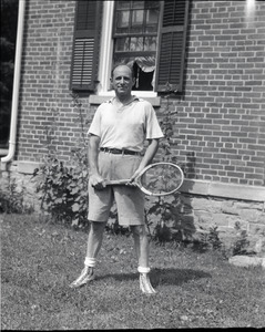Arthur Guiterman, dressed for tennis