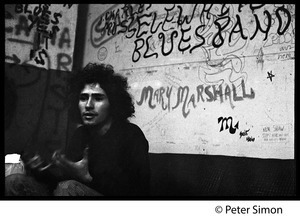 Tim Buckley backstage, probably at the Unicorn Coffee House
