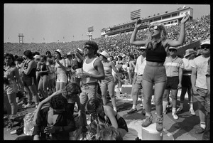 Fans jammed into the infield at JFK Stadium for standing-room-only views of the stage, Live Aif Concert