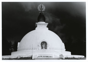 Peace pagoda and black sky