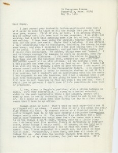 Letter from Judi Chamberlin to Hope Knútsson