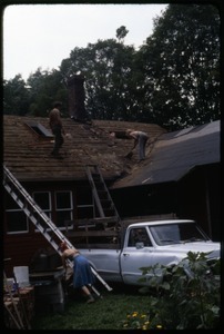 Roofing work, Montague Farm Commune