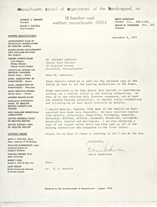 Letter from Doris Sarkisian to Richard LaPierre