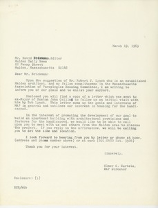 Letter from Elmer C. Bartels to David Brickman