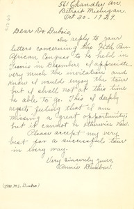 Letter from Annie Dunbar to W. E. B. Du Bois
