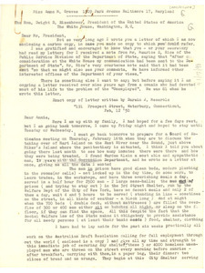 Copy of a letter sent from Anna Melissa Graves to President Dwight D. Eisenhower